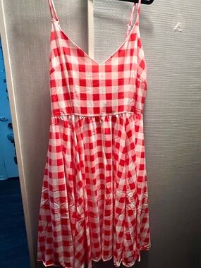 Pinup Couture Red and White Gingham Midi Dress